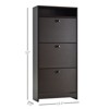 Vynxaria Trendy Slim Shoe Cabinet with 3 Large Fold-Out Drawers - Espresso, 23.5" L x 9.5" W x 52" H - 4 of 4