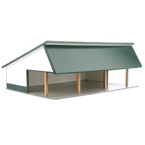 1/64 White & Green 64ft x 48ft Wooden Cattle Shed with Removeable Roof STA-224 - 1 of 4