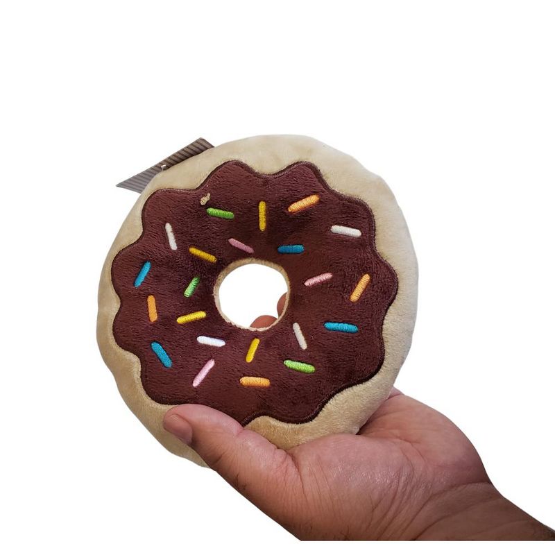 American Pet Supplies 5.5-Inch Chocolate Donut Plush Dog Toy, 2 of 4
