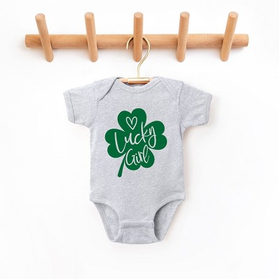 The Juniper Shop One Lucky Girl Heart Baby Bodysuit