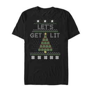 Men's Lost Gods Christmas Let's Get Lit Tree T-Shirt - 1 of 4