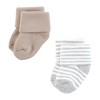 Hudson Baby Infant Girl Cotton Rich Newborn and Terry Socks, Soft Pink Dot Stripe - 4 of 4