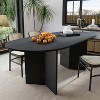 67" Farmhouse Large Oval Brown Dining Table for 4-6 People with V-Shaped Legs for Dining Room and Living Room - 3 of 4