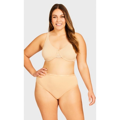 AVENUE BODY | Women's Plus Size Comfort Hi Cut Brief - beige - 14W/16W