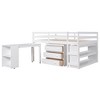 Full Size Loft Bed with Cabinet, Shelves and Rolling Portable Desk - 3 of 4