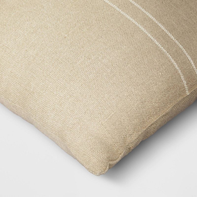 Textured Linen Striped Throw Pillow Neutral - Threshold™, 4 of 12