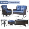 Gymojoy 7 Piece Outdoor Wicker Loveseat Sofa with Patio Swivel Glider Chairs with Coffee Table and Ottoman Sets - 3 of 4