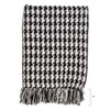 50"x60" Houndstooth Throw Blanket Black - Saro Lifestyle: Cotton Weave, Modern Decor, Machine Washable - 3 of 4