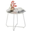 VECELO Patio Outdoor Side Snack Table, Small Round Anti-Rust Metal Style Desk for Garden or Balcony - 2 of 4