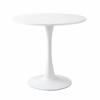 DOMETOUR White Round Tulip Dining Table, MDF Top, Steel Base, 24 Inch, Mid Century Coffee Table, Kitchen/Living Room, Thanksgiving, Black Friday Gifts - 2 of 4