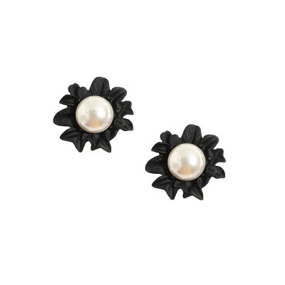 SOHI Women's Onyx Black Casual Stud Earrings