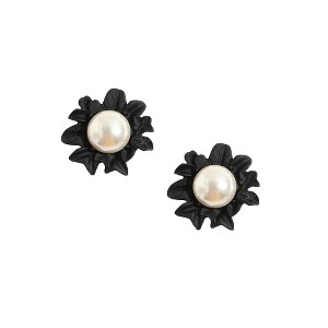 SOHI Women's Onyx Black Casual Stud Earrings - 1 of 4
