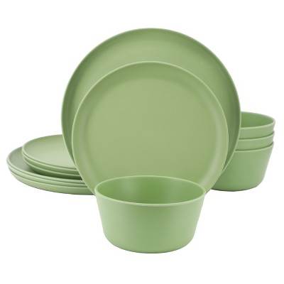 Gibson Home Fairhope 12 Piece Melamine Round Dinnerware Set