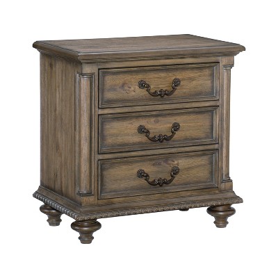 NicBex Nightstand with 3 Drawers,1pc Side Table with Wood Frame,Bedside Table for Bedroom,Living Room