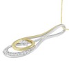Haus of Brilliance Espira 10K Two-Tone Gold Round Cut Diamond Sparkling Spiral Pendant Necklace - 3 of 4