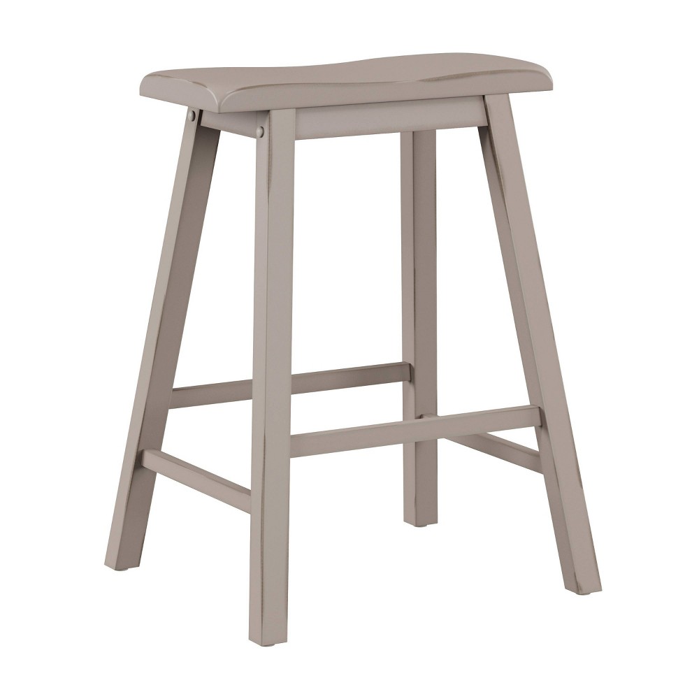 Photos - Chair Moreno Backless 24" NonSwivel Counter Height Barstool Distressed Gray - Hi