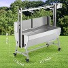 132 LBS Roaster Spit Rotisserie BBQ Grill Pig Lamb Chicken Roaster 44" With Wheels - 2 of 4
