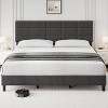 Bed Frame with Adjustable Headboard Linen Upholstered Platform Bed Frame with Wooden Slats Support Mattress Foundation and No Box Spring Needed Grey - 3 of 4