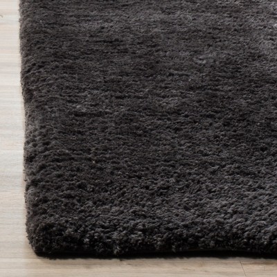 Charcoal Luxe Faux Sheepskin 8' x 10' Hand-Tufted Shag Rug