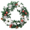 vidaXL Christmas Wreath Green, Silver, Red, White PVC 23.6 in diameter - Green & White - 3 of 4