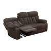 MAYEERTY Reclining Sofa, 3-Seat Non-Pilling Breathable Fabric Recliner with Flip-Up Cup-Holder Board for Living Room, Brown - 2 of 4