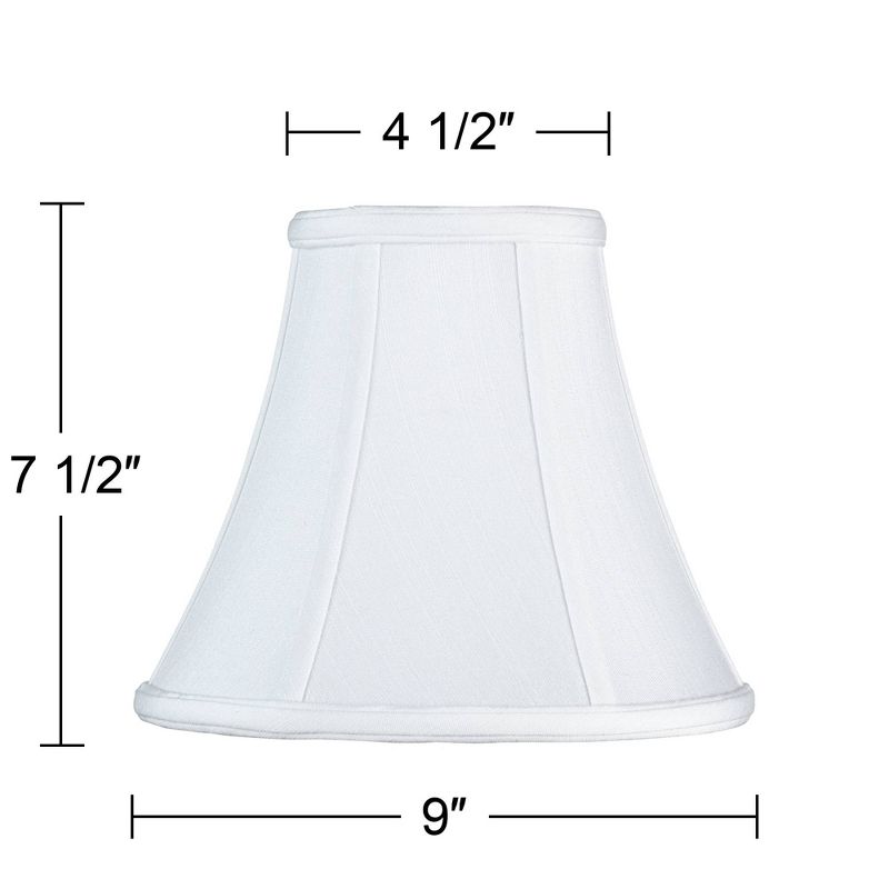 Imperial Shade White Small Bell Lamp Shade 4.5" Top x 9" Bottom x 8" Slant x 7.5" High (Spider) Replacement with Harp and Finial, 6 of 7