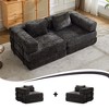 Loveseat Chenille Convertible Boneless Modular Floor Sofa with Space-Saving Design - 2 of 4