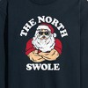 Men's - Instant Message - Christmas Santa Claus North Swole Long Sleeve Graphic T-Shirt - 2 of 4