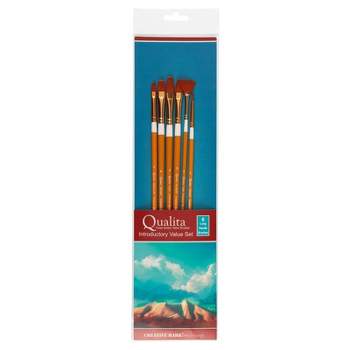 Jack Richeson White Synthetic Brush Classroom Pack, Assorted Brush Types,  Long Handle, Assorted Sizes, Pack Of 36 : Target