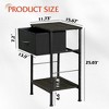 End Table with Fabric Storage Drawer, Bedside Furniture with Steel Frame, Side Table for Bedroom, Dorm, Easy Assembly - 3 of 4