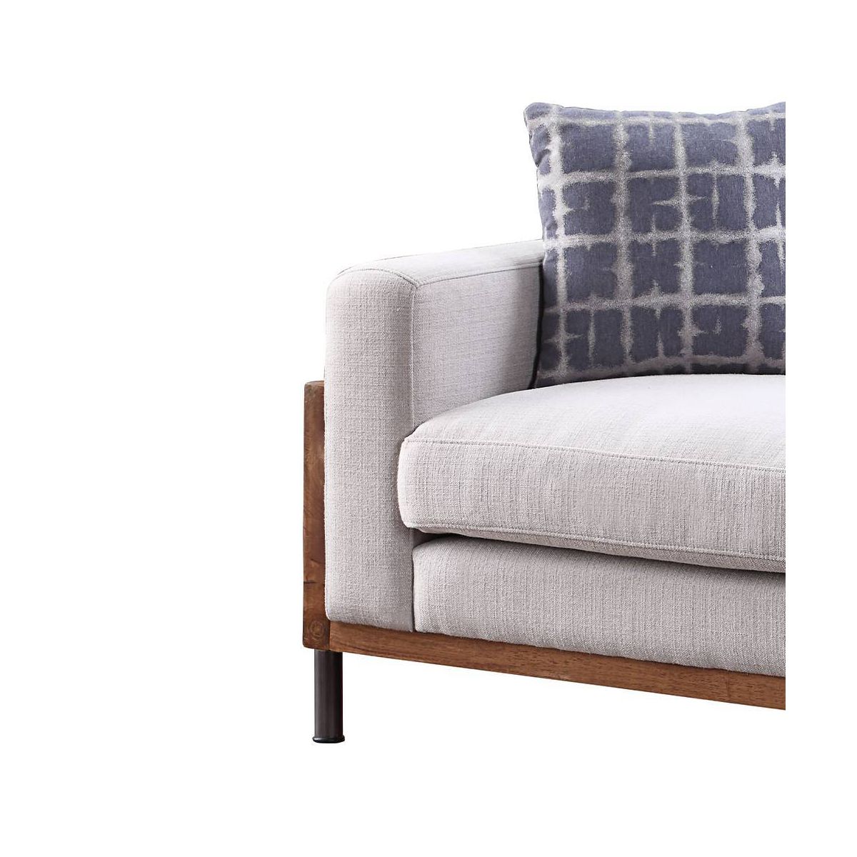 71" Pelton Sofa Fabric and Walnut - Acme Furniture: Elegant Loveseat with 2 Pillows - thumbnail 2
