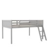 TIRAMISUBEST Twin/Full Size Wood Low Loft Bed with Ladder, ladder can be placed on the left or right, Kids Loft Bedframe with Guardrail - 4 of 4