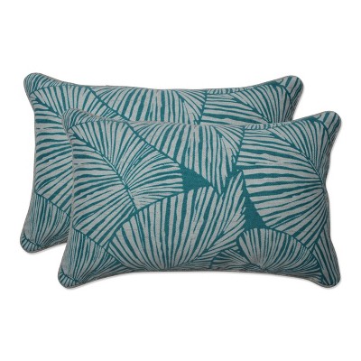 2pc Outdoor/Indoor Rectangular Throw Pillow Set Talia Seaglass Green - Pillow Perfect