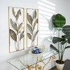 Set of 2 Metal Leaf Metallic Cutout Wall Decors with Silver Accent Gold - Olivia & May - 3 of 4