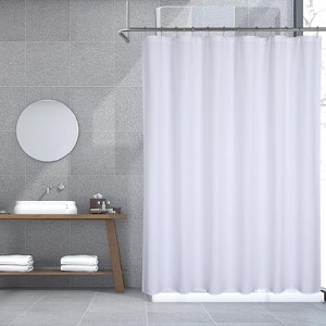 TackView Embossed Pattern Shower Curtain, Microfiber Fabric Shower Liner Waterproof Polyester Fabric - 1 of 4