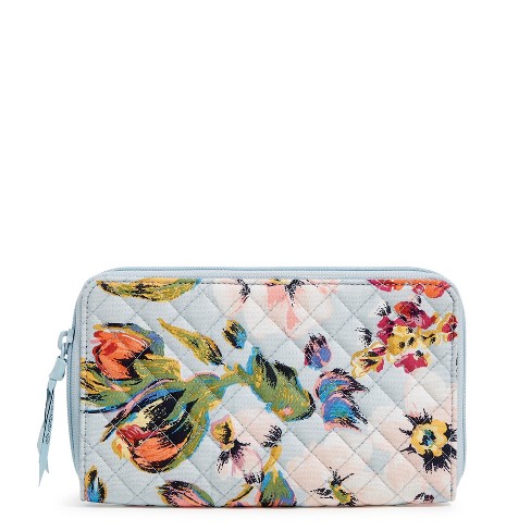 Vera Bradley Women's Cotton Rfid Deluxe Travel Wallet Sea Air Floral :  Target