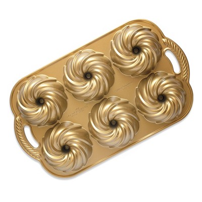 Nordic Ware 75th Anniversary Braided Mini Bundt Pan - Gold : Target