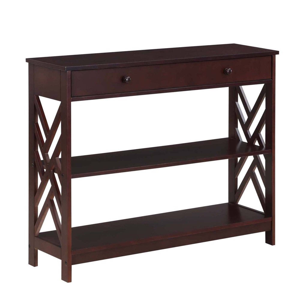 Photos - Coffee Table Titan 1 Drawer Console Table with Shelves Espresso - Breighton Home