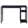 GlasFlength Desks Metal Frame Rustic Computer Desk Gaming Desk Home Office Desk Simple Design for Small Spaces, Black, 47.5"*19.5"*28.5" - 2 of 4