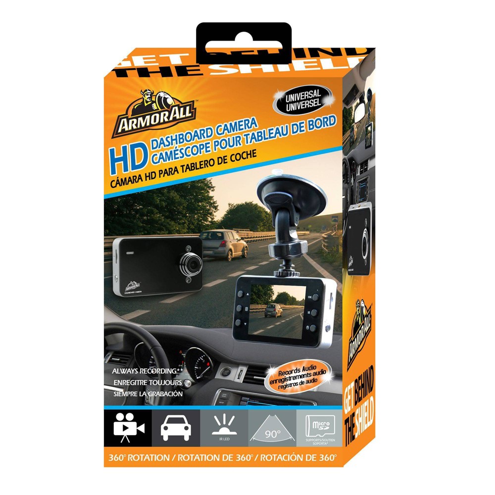 Armor All HD Dashboard Camera: Automotive Accessories, 1 Year Warranty, 10% Recycled PET, Orange & Black