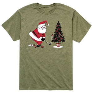 Men's - Instant Message - Santa Golfer Short Sleeve Graphic T-Shirt - 1 of 4