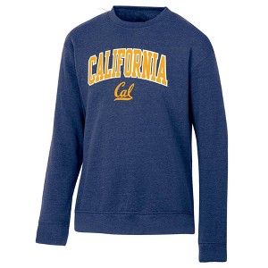 NCAA Cal Golden Bears Men's Heathered Crew Neck Fleece Sweatshirt - 1 of 3