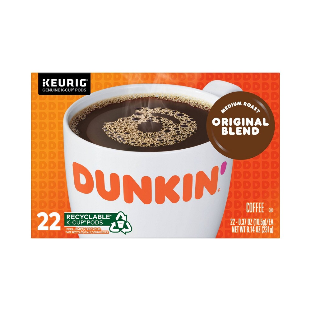 Dunkin' Original Blend, Medium Roast, Keurig K-Cup Pods Decaf- 22ct (BB 02/03/24)