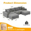 102.4" Plush Corduroy U-Shaped Sectional Sofa, 2 Ottomans, Deep Seat - 2 of 4