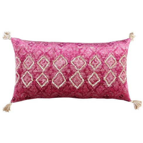 Pink best sale embroidered pillow