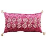 14"x26" Oversized Poly Filled Lumbar Throw Pillow Pink - Rizzy Home