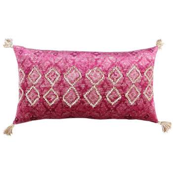 14"x26" Oversized Poly Filled Lumbar Throw Pillow Pink - Rizzy Home