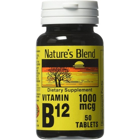 Nature's Blend Vitamin B12 100 mcg Tablets - 100 ct, Pack of 2 - image 1 of 3