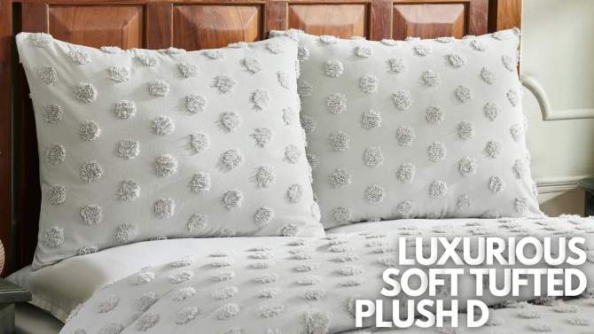 King Athenia Comforter 100% Cotton Tufted Chenille Comforter Set Gray - Better Trends, 2 of 7, play video