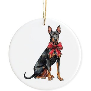 Lomsoe Dogs Ornament Dogs Lovers Christmas Xmas Ornaments Decor Funny Christmas Hanging Ceramic Ornament - 1 of 4